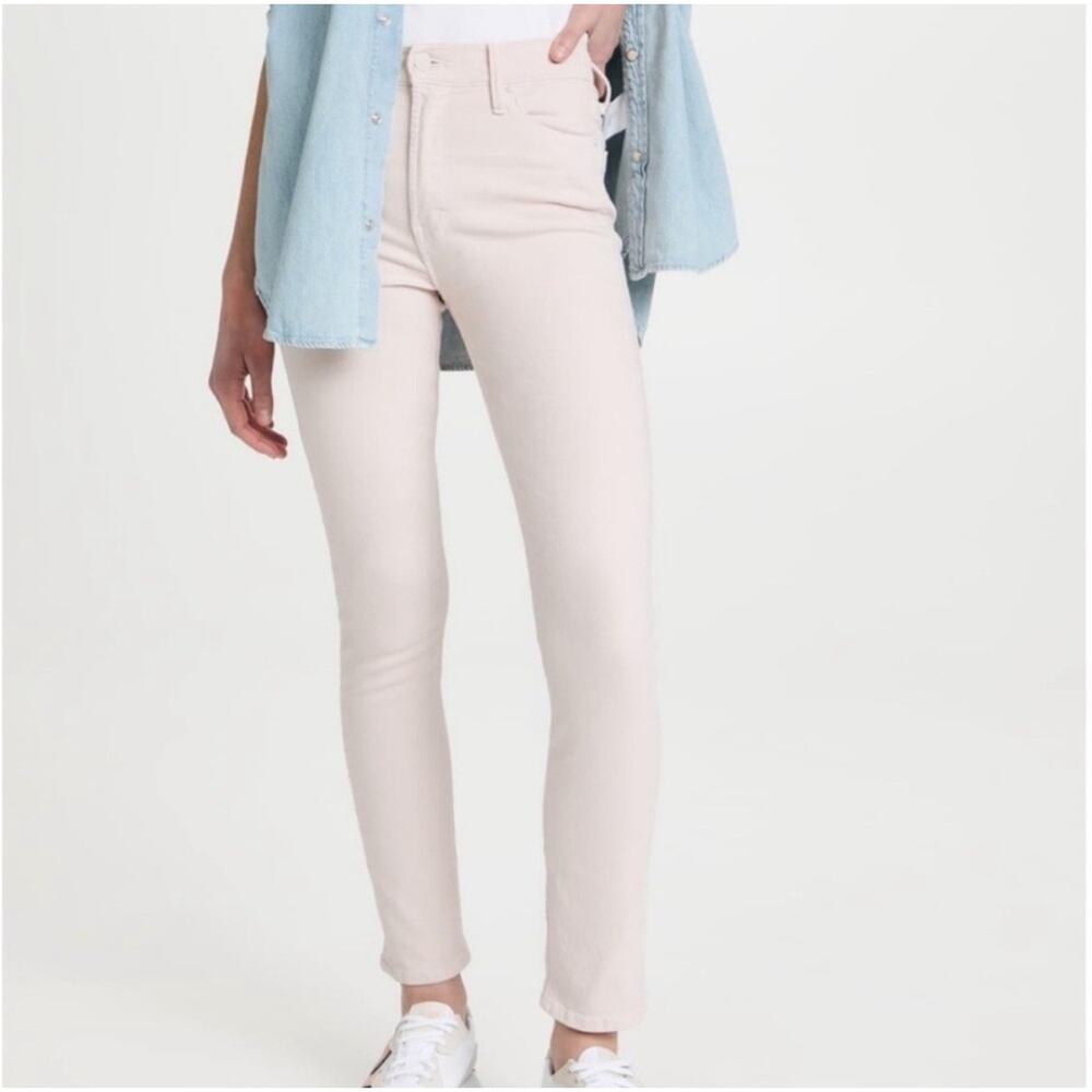 Mother jeans Womens 27 The Dazzler Hover Date Night Light Pink Straight Leg Crop